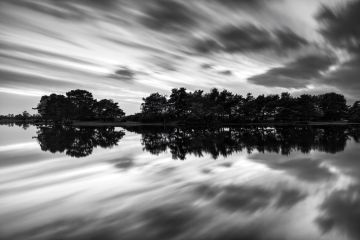 Hatchet-Pond-New-Forest-Hampshire-sunset-reflections-autumn-monochrome-8855-15112023